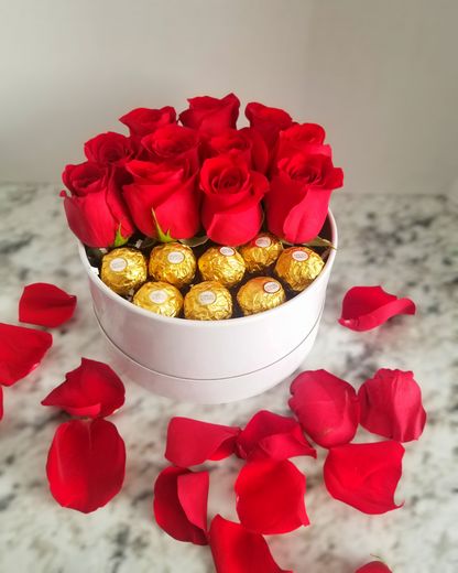 Roses and chocolate box