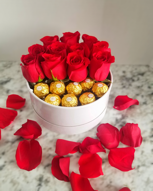 Roses and chocolate box
